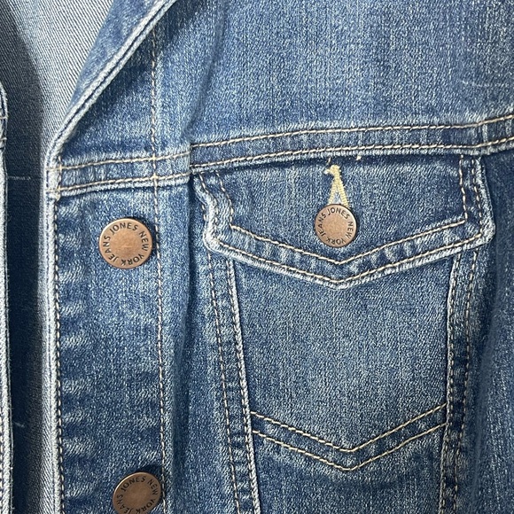 Jones New York signature denim Jean jacket women  medium Y2k medium wash stretch - Picture 5 of 6